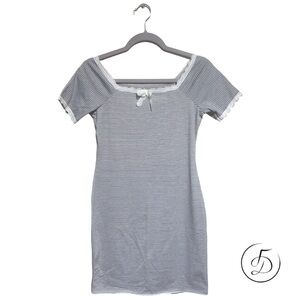 Forever 21 Black and White Striped Mini Dress